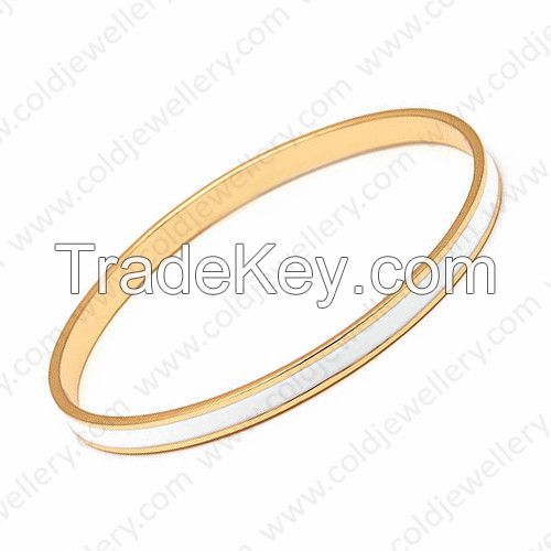 Skinny 5mm orange enamel bangle