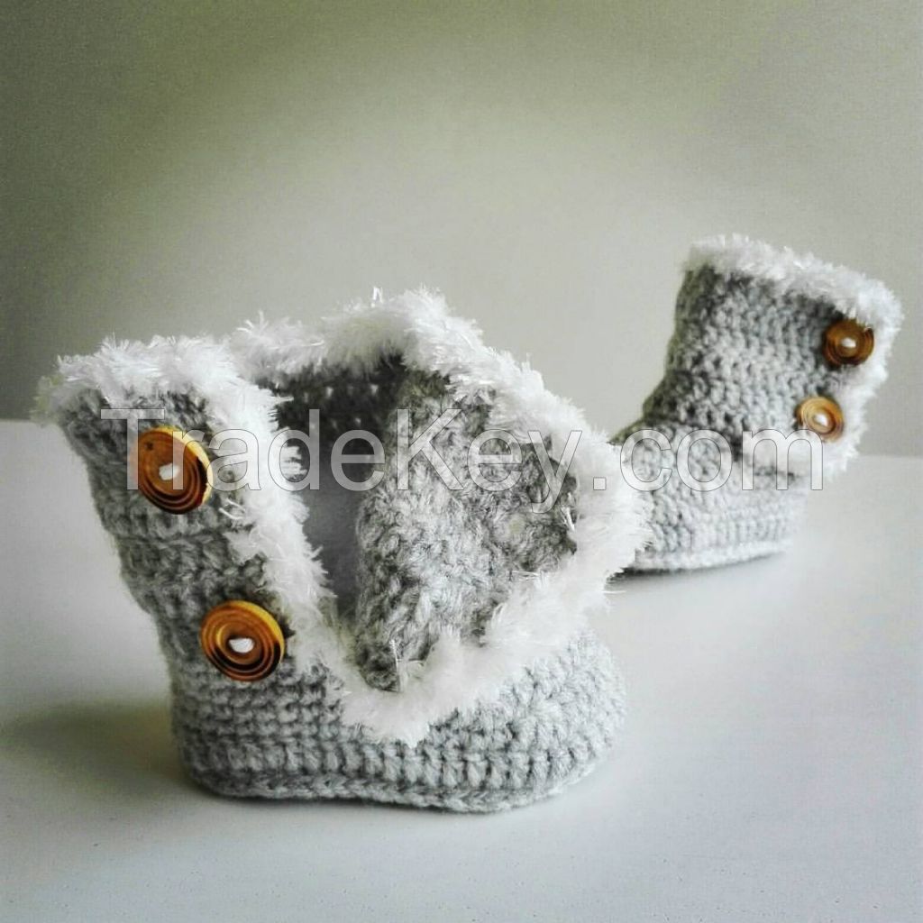 Crochet baby booties