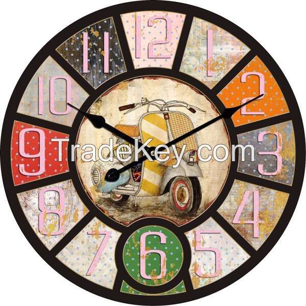 MDF home decoraion wall clock