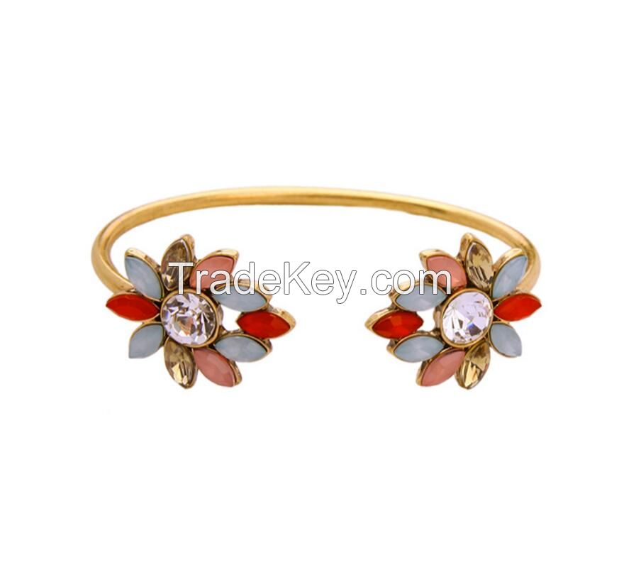 Candy Color Flower Cuff Bracelet