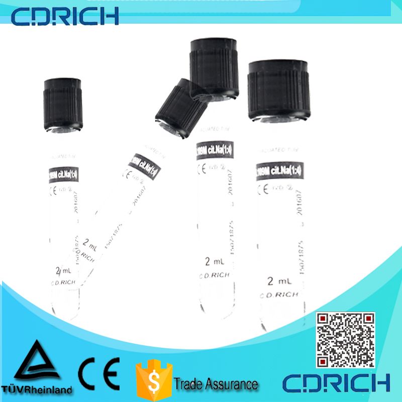 black  vaccum blood collection tube for blood sedimentiation test