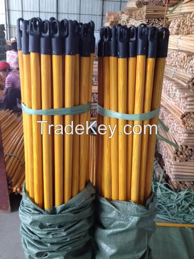 pvc coated wooden broom handle for cleaning tool