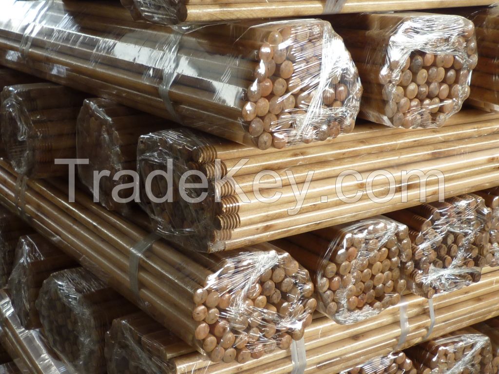 Natural wood sticks for snow shovel handle/long wood mop stick poles
