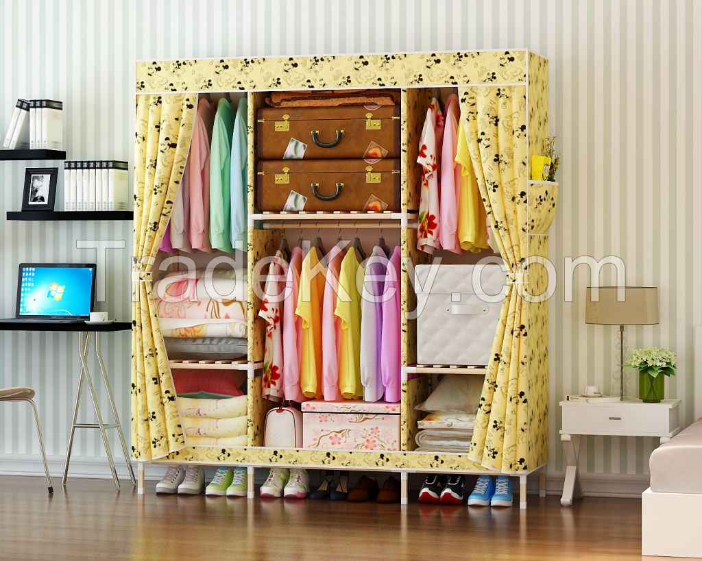 Portable Clothes Closet Wardrobe Garment Organizer Coat Storage