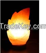  Fancy Single Leave Shape  Salt Lamp - 8"x6"x3.5"