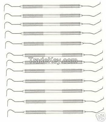  Basic Dental Instruments Set mirror probe and tweezer 3pcs 