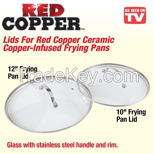 Glass Lids for Red Copper Frying Pans