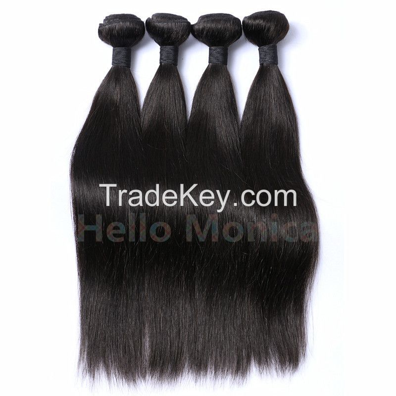 Hello Monica Brazilian Virgin Straight Remy Hair Bundles Natural Color 100g 100% Human Hair Weaves