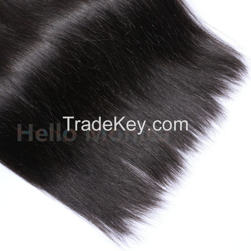 Hello Monica Brazilian Virgin Straight Remy Hair Bundles Natural Color 100g 100% Human Hair Weaves