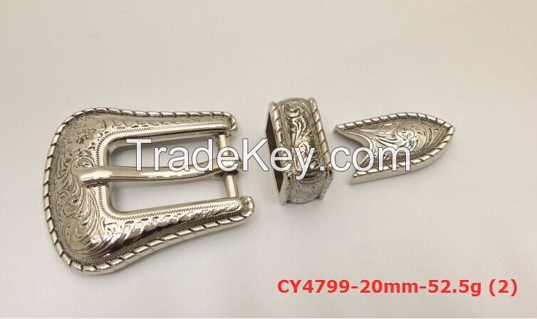 custom metal belt buckle with 3 pieces part for rhinestone belt