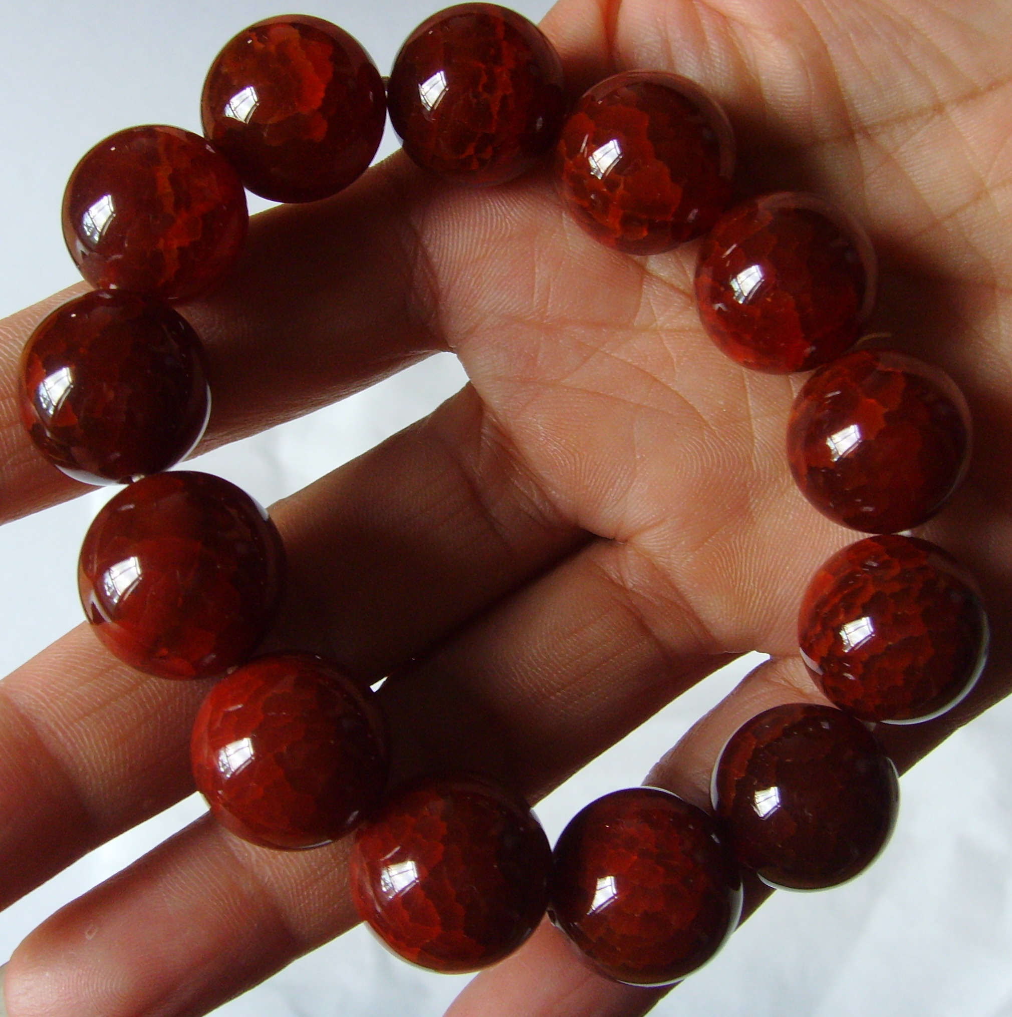 Red Carnelian Dragon Vein Jade Bracelet