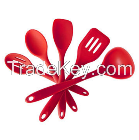 Premium 5 Piece Silicone kitchen Utensil Set- Hygienic Solid Coated