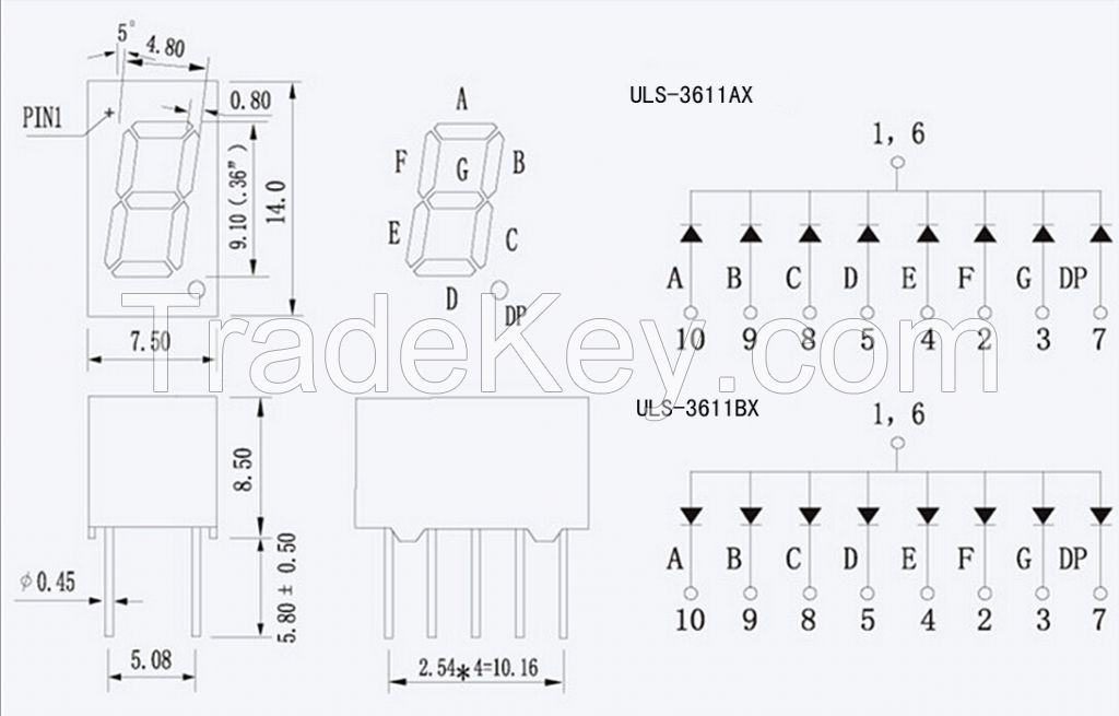 0.36&quot; 7 segments led display