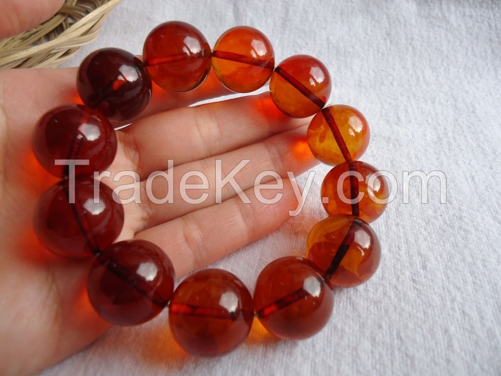 Amber bracelet, color is tea