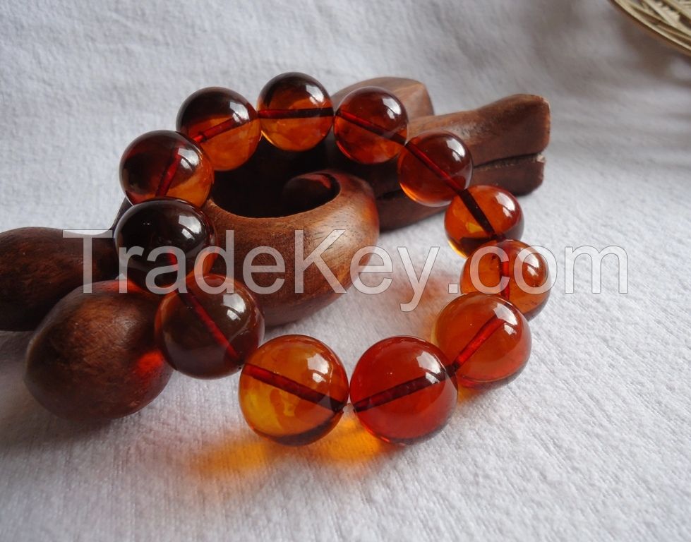 Amber bracelet, color is tea