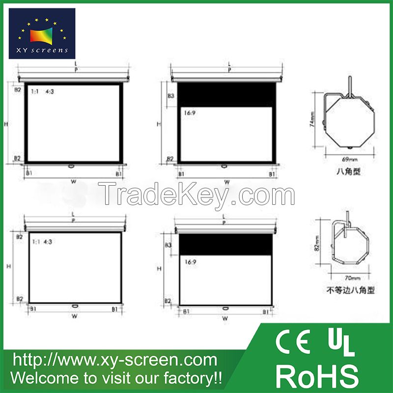 Xyscreen 2017 High Quality Office Equipment Manual Projector Screen