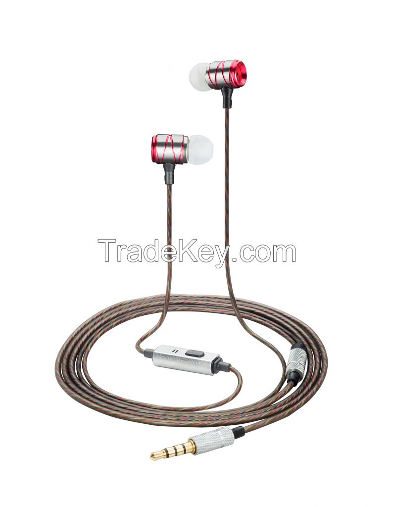 Wholesale Wired In Ear Earphone Fashion meatl headphone with mic