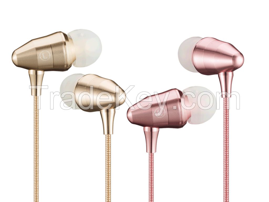 2016 HOt Selling Wired Earphone Eletroplated Shiny Headsets