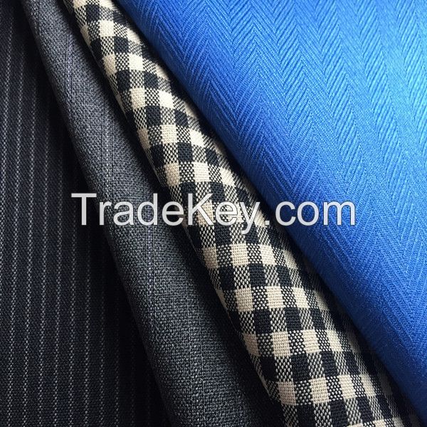 worsted wool polyester stretch fabric for suiting and dress