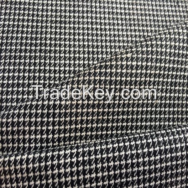 50% wool 50% polyester worsted houndstooth fabric for suiting