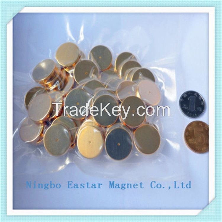 N35-N52  Gold Plating Strong Permanent Sintered Neodymium Disc Magnet (ET-Disc 09)