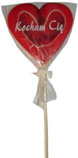 Hard candy lollipop heart shape 60g fruit flavour Valentine