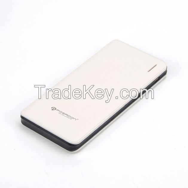 Unique Leather Design Polymer 14000mAh ultra-slim Power Bank, External