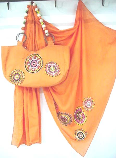 Orange bag and scarf