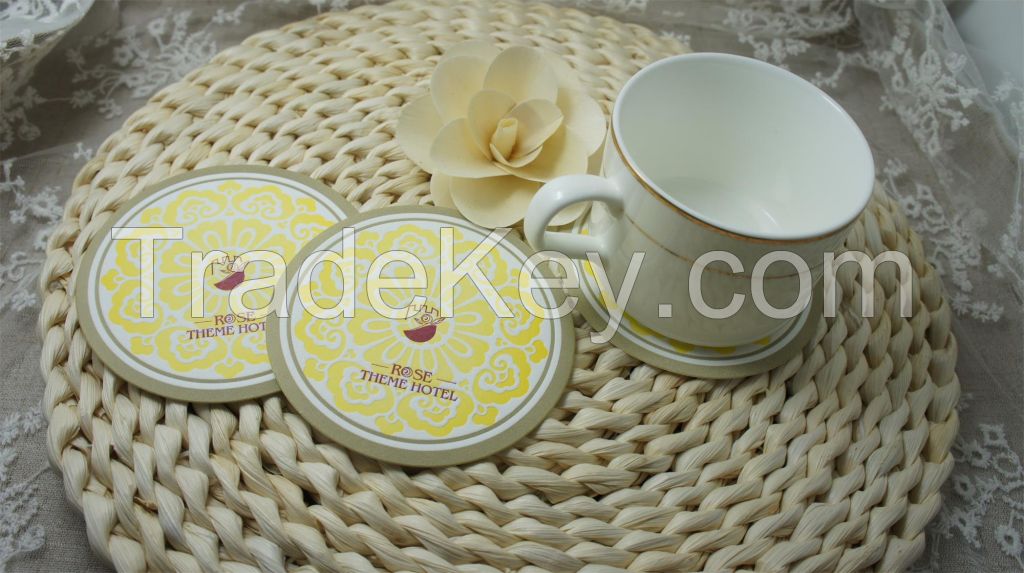 OEM/ODM hotel bar one time used tissue paper coaster with customized design