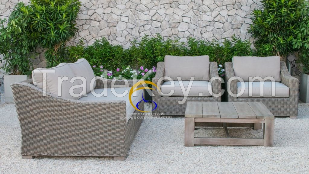 New Modern Patio Resin Wicker Rattan Furniture Sofa Set - Outdoor Garden Sofa Set Furniture