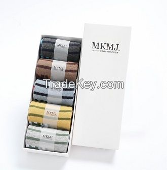 MKMJ Men Sports Socks Cotton Socks free size Mix 5colors/box