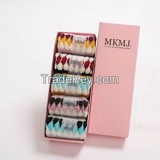 MKMJ Women Socks Cotton Socks free size Mix 5 colors/box 