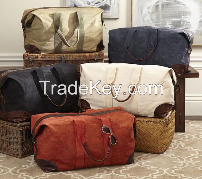 custom cotton canvas travel Duffle weekender bag/canvas duffel bag/cot