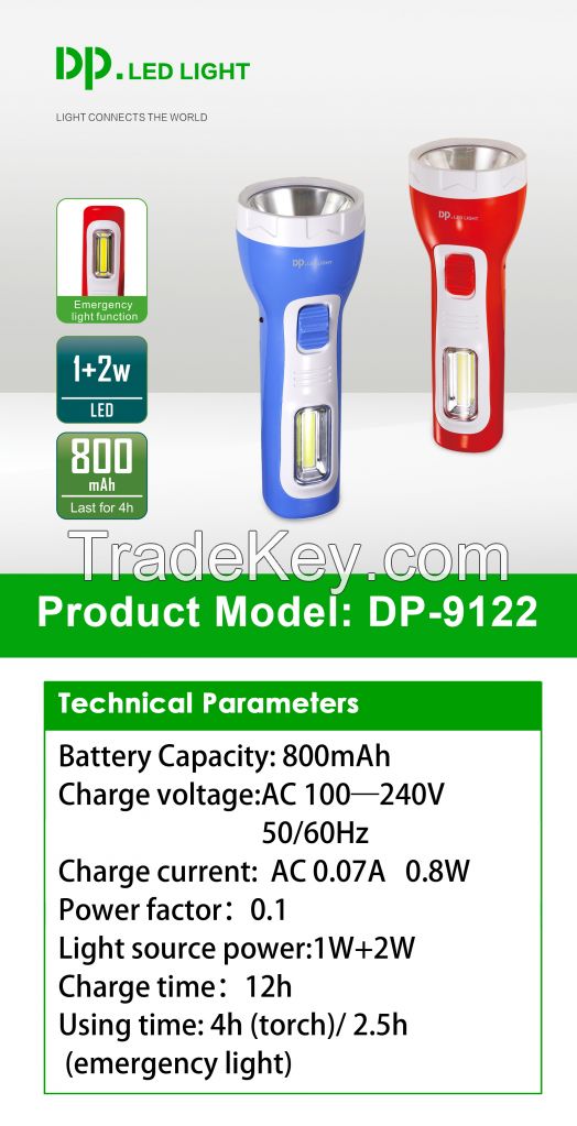 Hot selling LED rechargeable flashlight LED torches LED search light with battery cheap price good quality flashlight