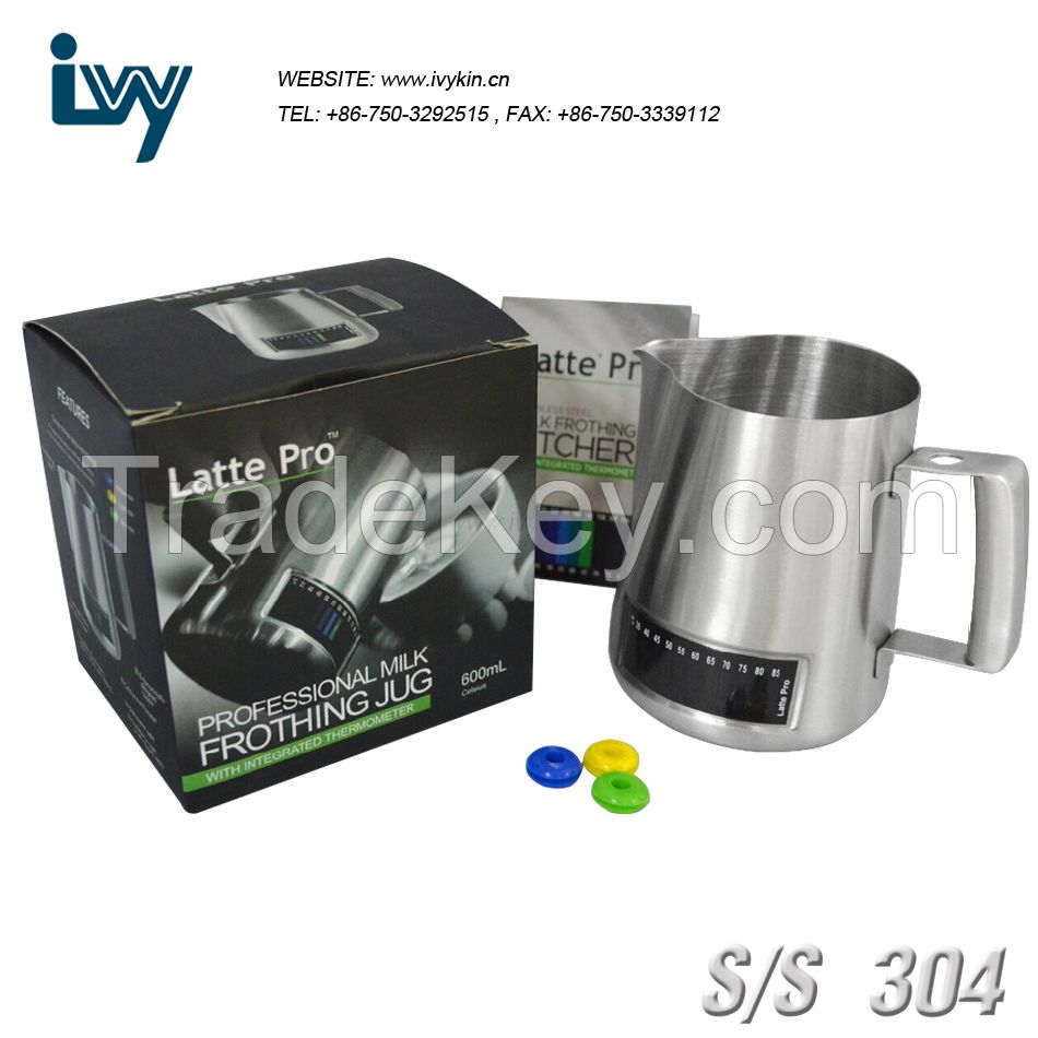 Latte Pro milk frothing pitcher with thermometer 600ml