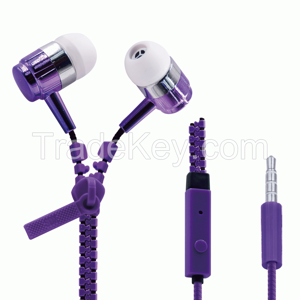 Universal Handsfree Zipper Earphone with MIC (Z2)