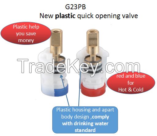 Ceramic disc Valve Core Plastic Quick Opening Cartridge