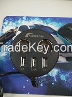 2 way Multi Socket Auto Car Cigarette Lighter Splitter  3 Ports USB Plug Adapter Charger