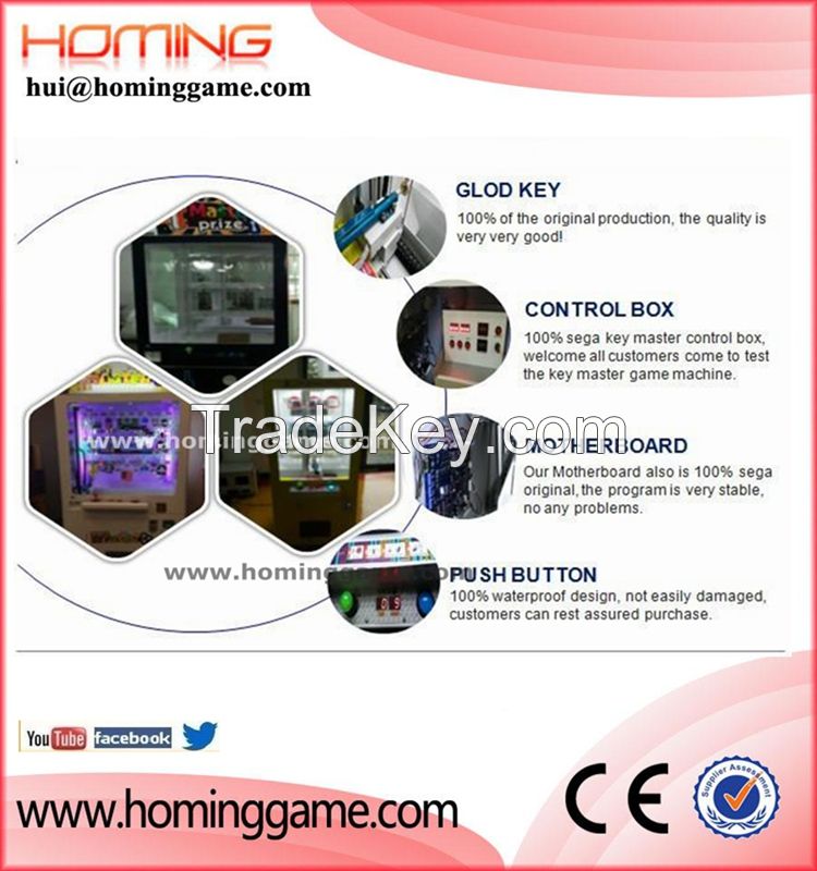  Best selling tickets prize game machine/high quality key master prize machine/claw crane vending machine