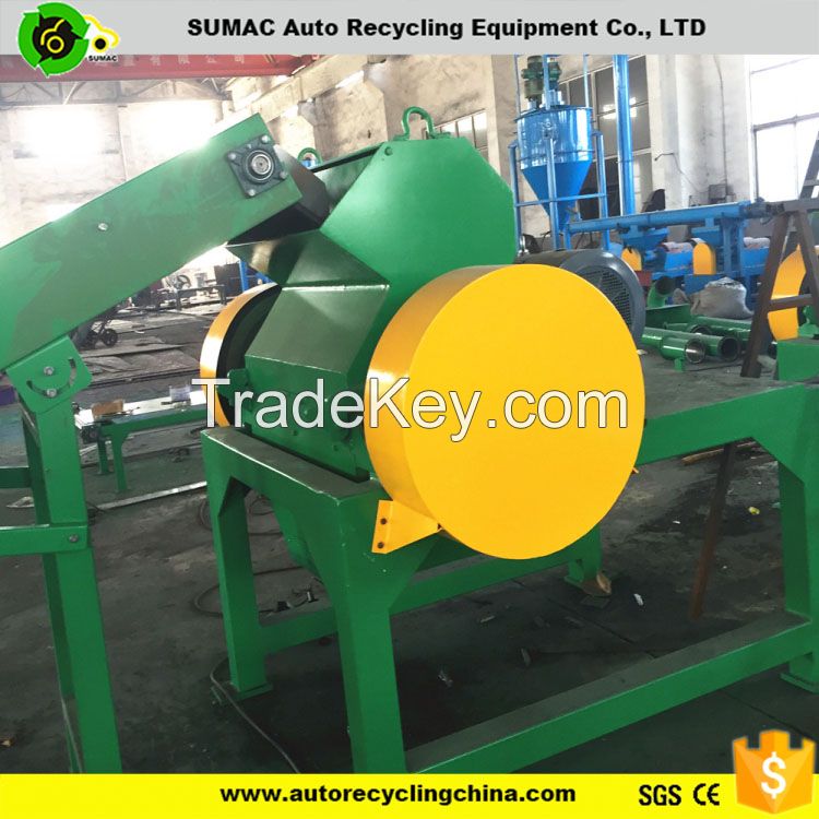 Rubber crusher machine of used tyre recycling equipments for sale