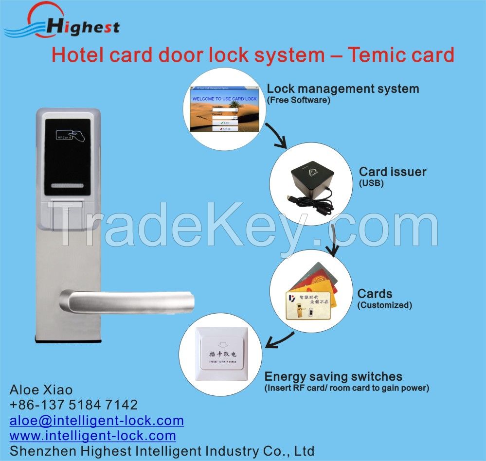 Temic Electronics Dubai Style Hotel Door Lock Key Cards