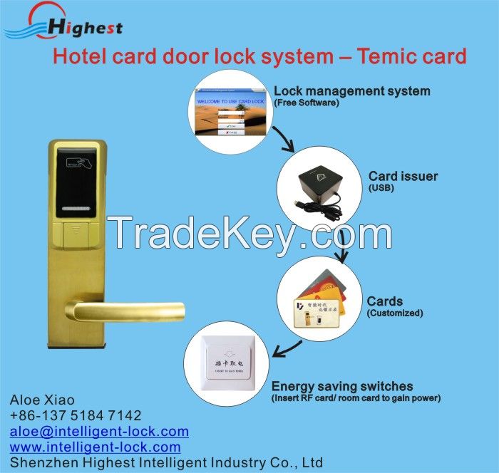 Temic Electronics Dubai Style Hotel Door Lock Key Cards