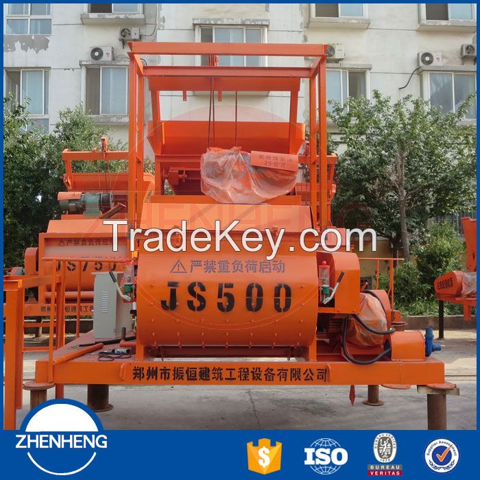 high efficiency JS500 cement concrete mixer 