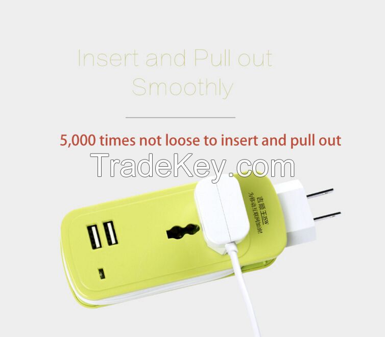 travel usb universal plug portable rechargeable power socket with usb port and children protection