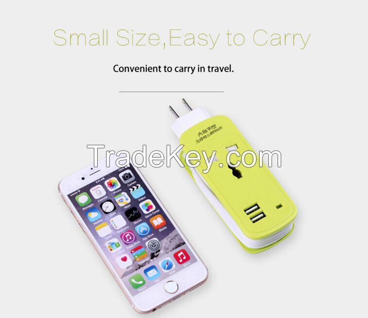 travel usb universal plug portable rechargeable power socket with usb port and children protection