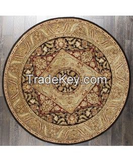 Rugsville Traditional Handmade Persian Legend Brown Black Round Rug (6' x 6')