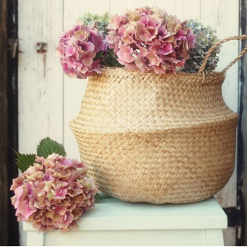 Seagrass belly baskets/ Storage seagrass basket with holders