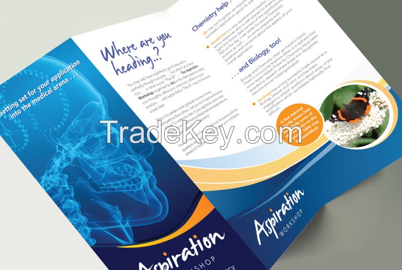 Tri-fold Bi-fold Coated Card Paper Offset Paper Brochure Leaflet Booklet