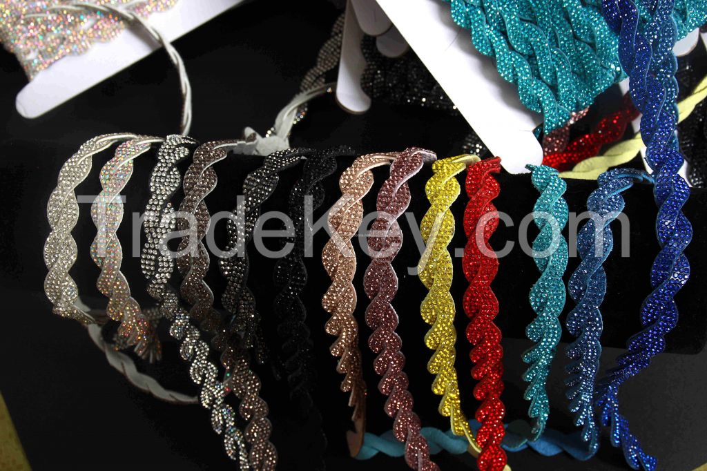 stripes s-shaped rhinestone crystal rope accessories, shoes, clothing, bags, wedding bags
