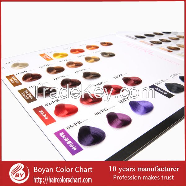 Multi-colors hair color chart green surface hair color chart